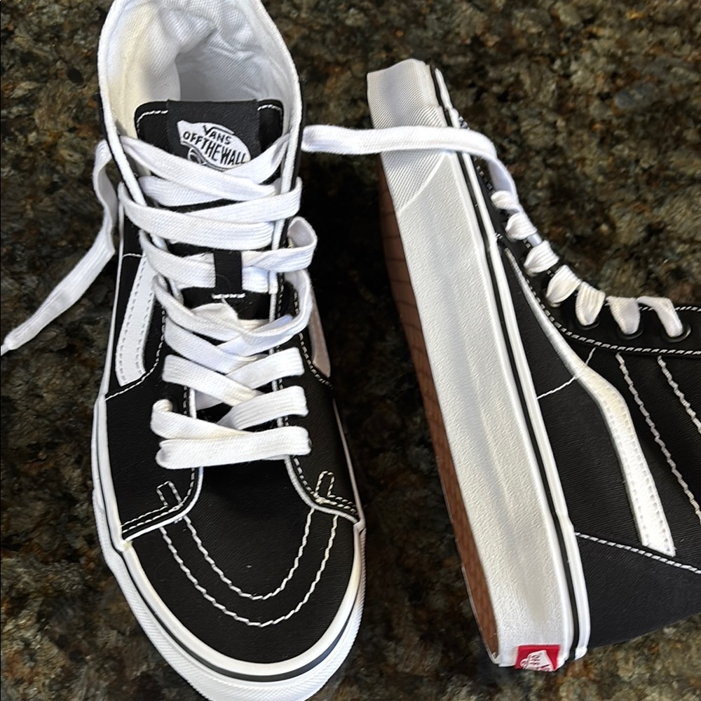 Vans Black and White High-Top Sneakers